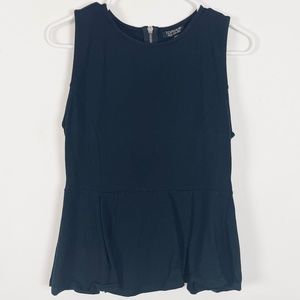 Topshop Women's Black Sleeveless Peplum Top Size 10